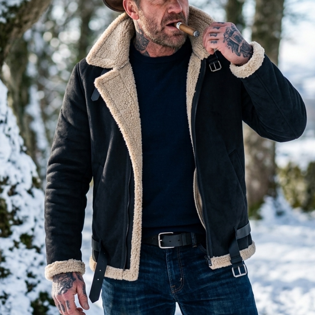 Men Winter Faux Suede Jacket F - огляд і ціна Winter Clothing Hiking