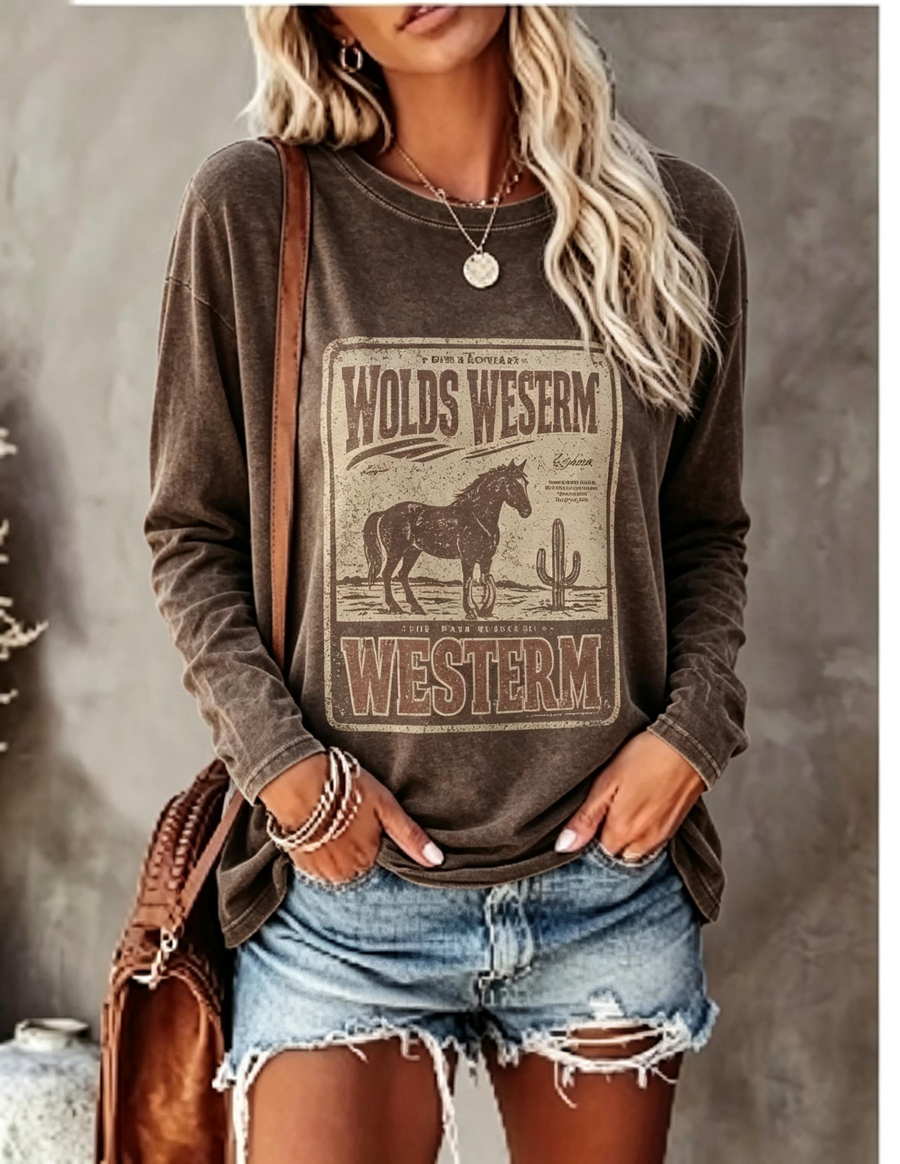 Women Long Sleeve T Shirt Vint - огляд і ціна Winter Clothing For Women