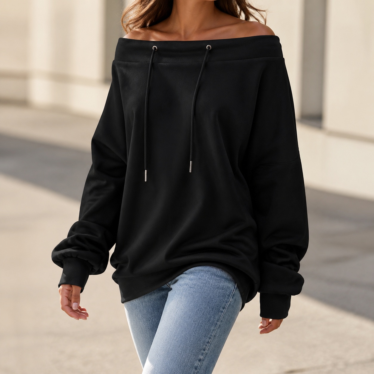 Women's Off Shoulder Loose Fit - огляд і ціна Winter Clothing Drawing